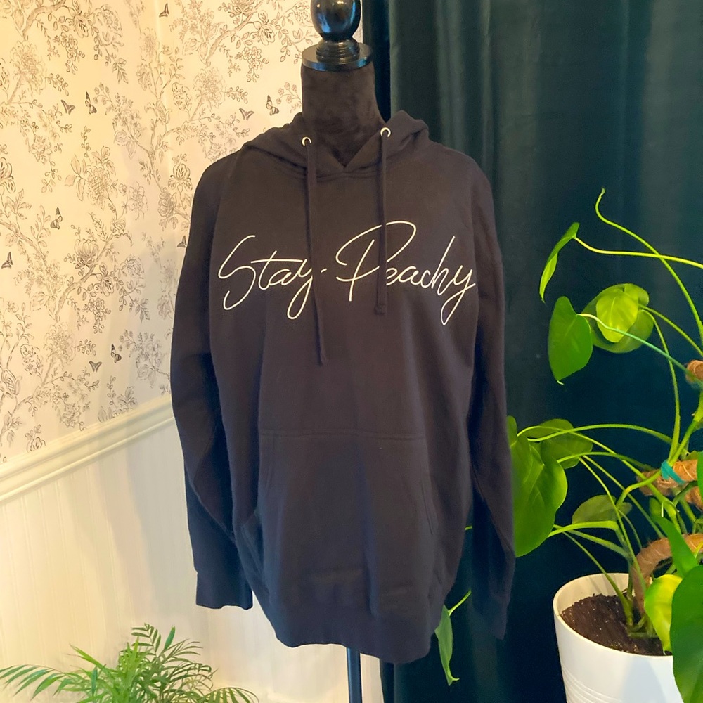 Stay Peachy Black Sweatshirt.